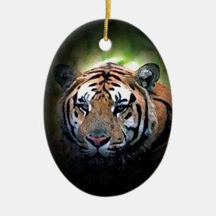 Tiger Ceramic Tree Decoration