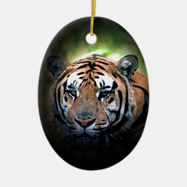 Tiger Ceramic Tree Decoration (Front)