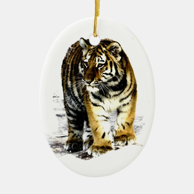 Tiger Ceramic Tree Decoration (Front)