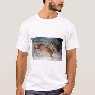 Tiger chases deer t-shirt
