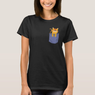 Tiger Chest Pocket Predatory Cat Siberian Tiger T-Shirt