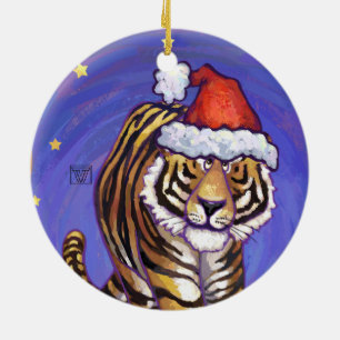 Tiger Christmas Ceramic Tree Decoration