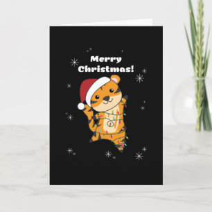 Tiger Christmas Snow Winter Animals Tiger Card