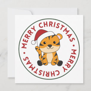 Tiger Christmas Snow Winter Animals Tiger Invitati Invitation