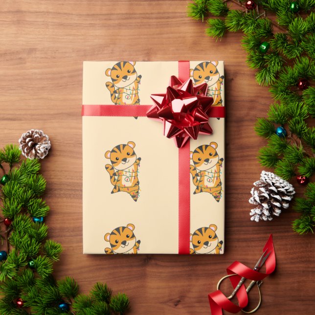 Tiger Christmas Snow Winter Animals Tiger Wrapping Paper (Holiday Gift)