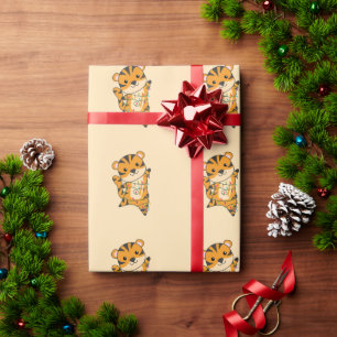 Tiger Christmas Snow Winter Animals Tiger Wrapping Wrapping Paper