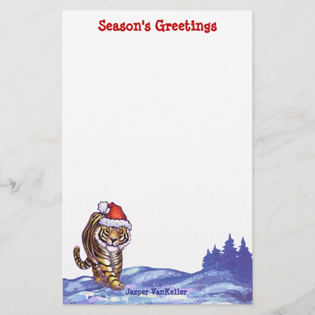 Tiger Christmas Stationery (Front)