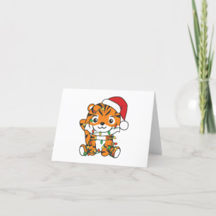 Tiger Christmas Winter Animals Holiday Tigers Card