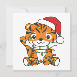 Tiger Christmas Winter Animals Holiday Tigers Card