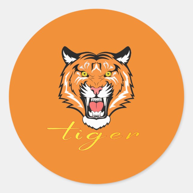 Tiger Classic Round Sticker (Front)