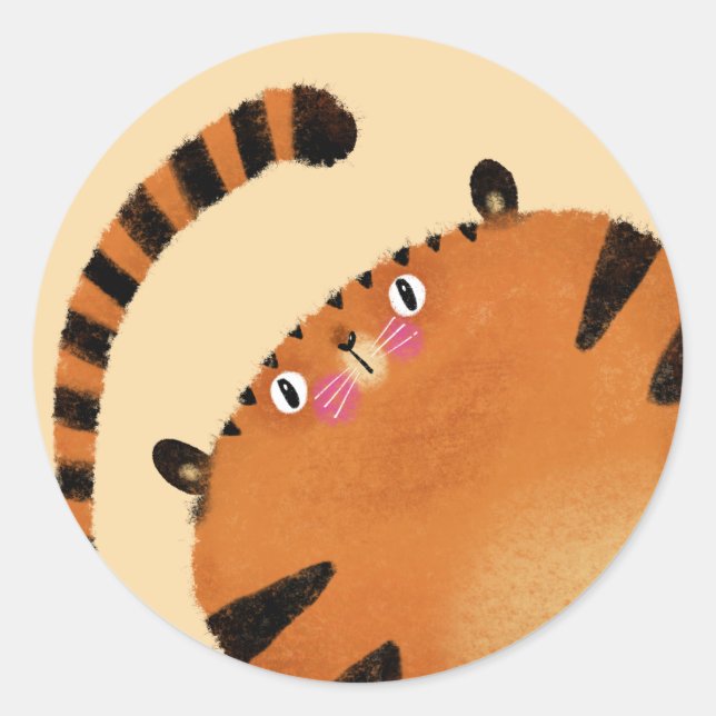 Tiger Classic Round Sticker (Front)