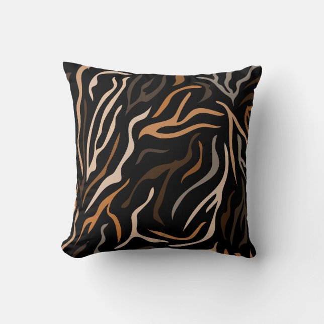  Tiger Colour Pattern Animal  Cushion (Front)