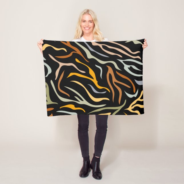 Tiger Colour Pattern animal     Fleece Blanket (In Situ)
