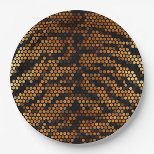 Tiger Colour Pattern Cute   Paper Plate