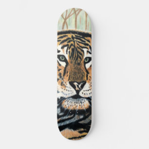 Tiger Colour Pencil Drawing  Skateboard