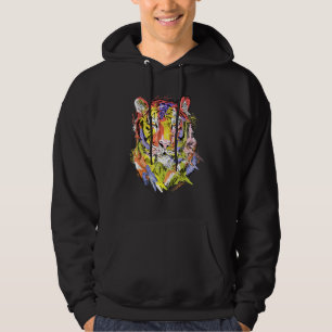 Tiger colourful animal art animal lovers hoodie