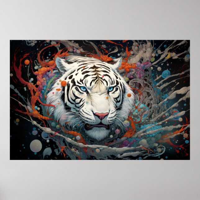 Tiger Colourful Animal Enchanting  Poster (Front)