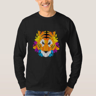 Tiger Colourful Tiger's Head Rainbow Angry Bangali T-Shirt