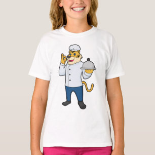 Tiger Cook Chef hat Platter T-Shirt