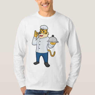 Tiger Cook Chef hat Platter T-Shirt
