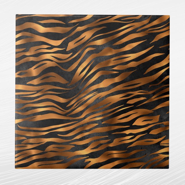 Tiger Copper Black Animal Print Tile (Creator Uploaded)