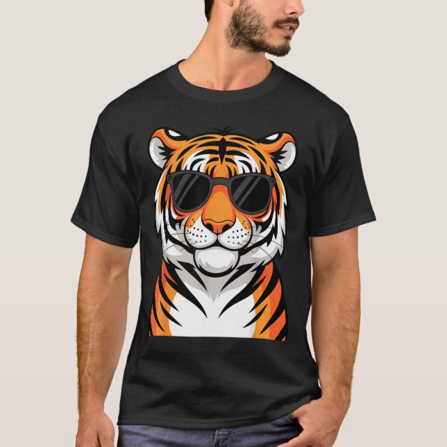 Tiger Costume For Men Women Boys Zoo Tiger Print T T-Shirt (Front)
