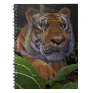 Tiger Crouching in the Jungle Spiral Notebook
