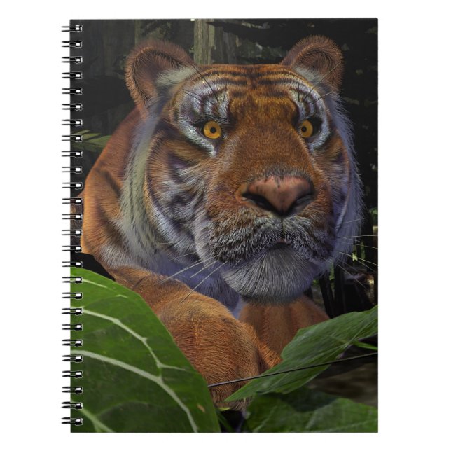 Tiger Crouching in the Jungle Spiral Notebook (Front)