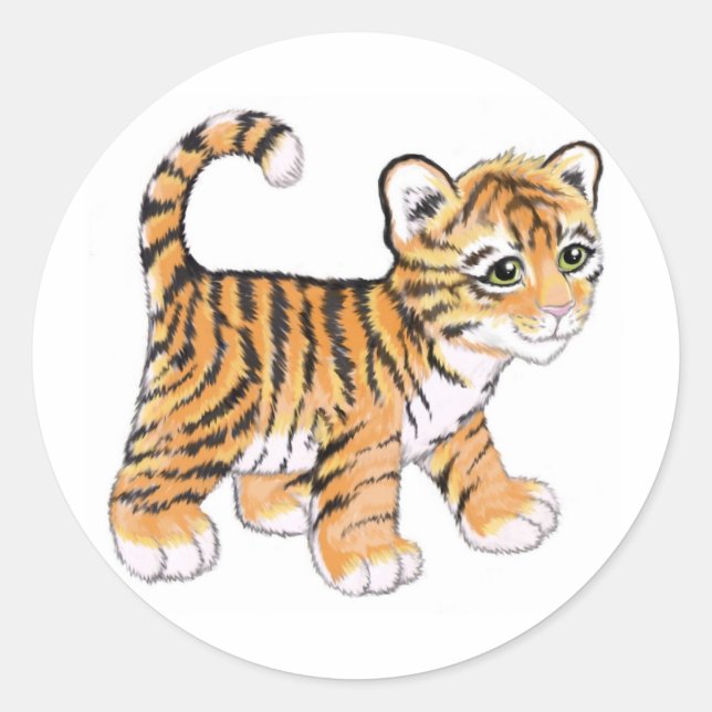 Tiger Cub Classic Round Sticker (Front)