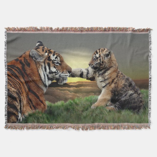 Tiger & Cub Digital Edition Throw Blanket (Front)