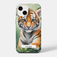 Tiger cub in woods