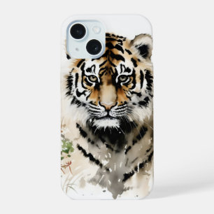 Tiger Cub Ink Painting iPhone 15 Case
