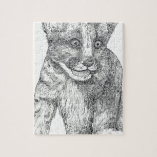 Tiger Cub pen and ink Jigsaw Puzzle