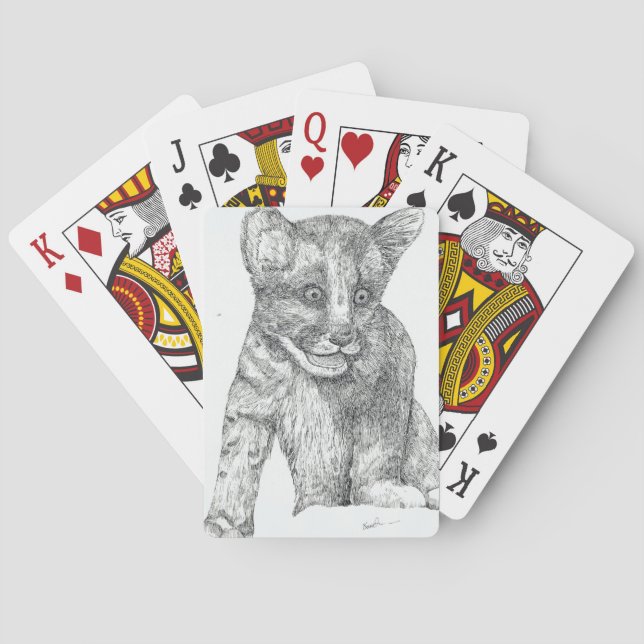 Tiger Cub pen and ink Playing Cards (Back)