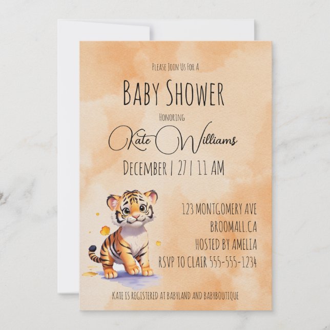 Tiger cub themed baby shower Invitation (Front)