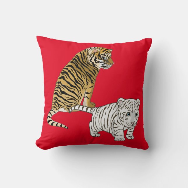 Tiger cubs are good friends cushion (Front)
