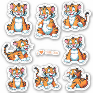 Tiger Cubs Scrapbook Stationery Stickers