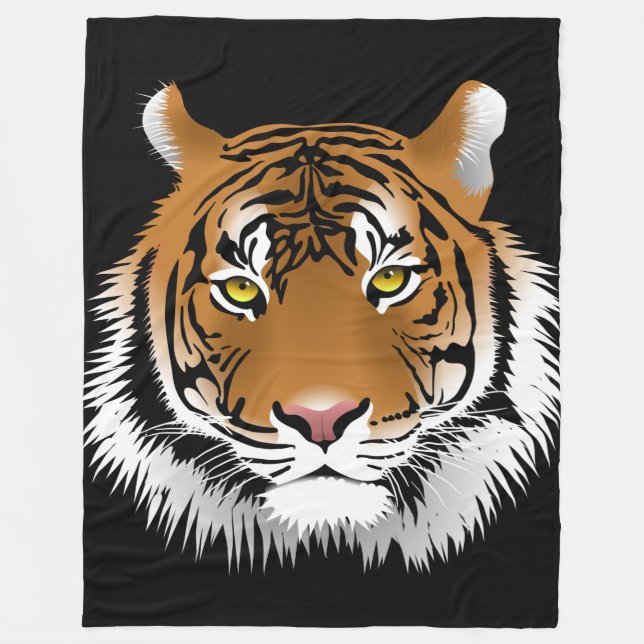 Tiger Custom Fleece Blanket, Large (Front)