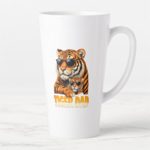 Tiger Dad Funny Fathers Day Daddy Tigers Lovers Latte Mug
