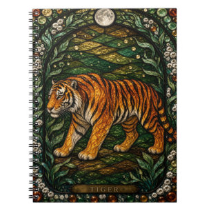 Tiger Dense Jungle Illumina Stained Glass Notebook