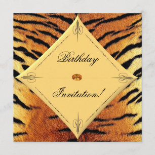 Tiger Design Birthday Invitation