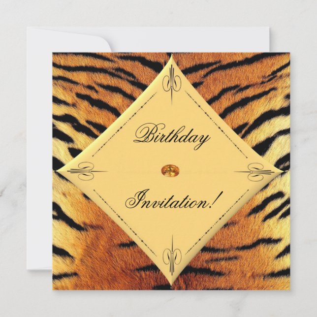 Tiger Design Birthday Invitation (Front)