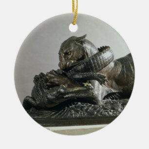 Tiger devouring an alligator, 1832 (bronze) ceramic tree decoration