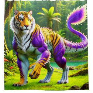 Tiger Dinosaur Shower Curtain