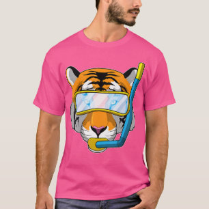 Tiger Diving Swimming Goggles Snorkel T-Shirt