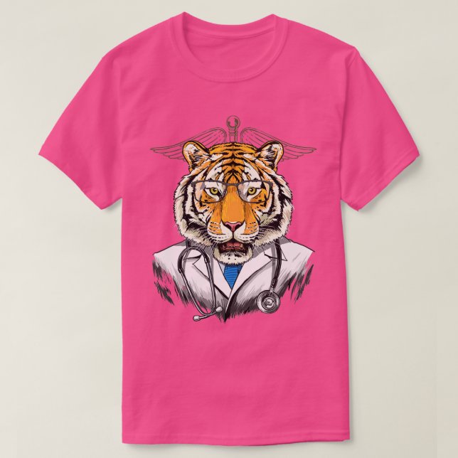 Tiger Doctor Vet Veterinarian Animal Lover T-Shirt (Design Front)