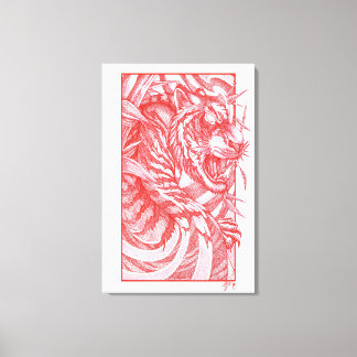 Tiger Dotwork tora Canvas Print