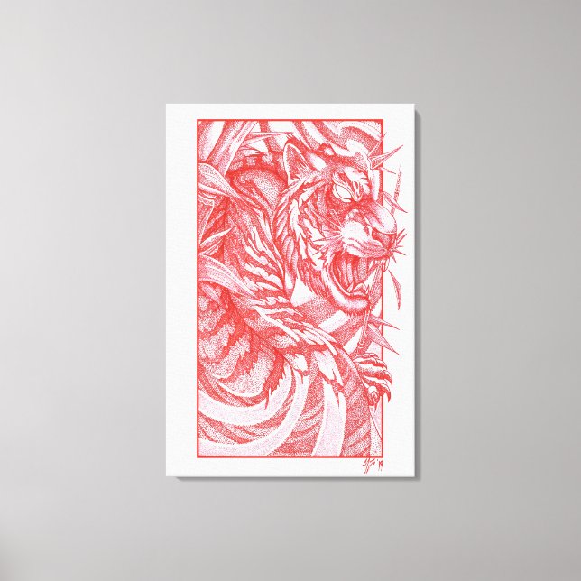 Tiger Dotwork tora Canvas Print (Front)