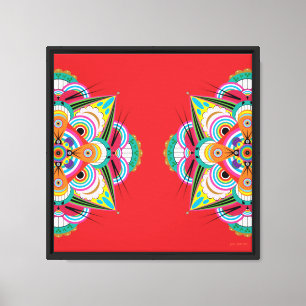 Tiger Dragon Mandala 14x14 Canvas Giclée Print