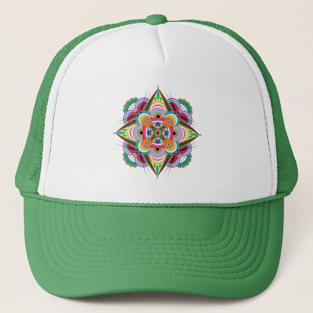 Tiger Dragon Mandala Trucker Hat (12 colour) (Front)